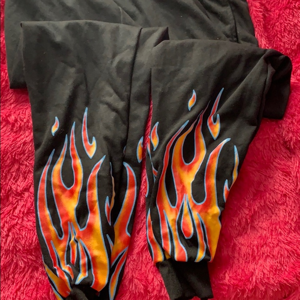 Fire flame joggers
